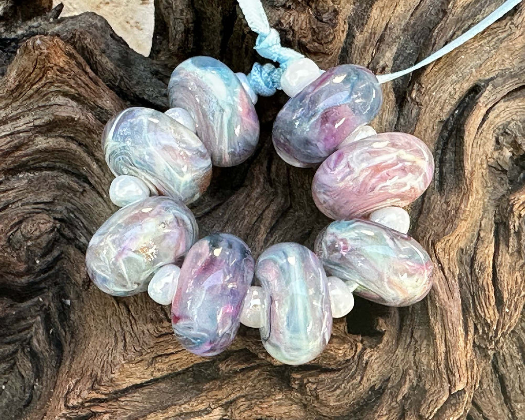 pastel lampwork beads
