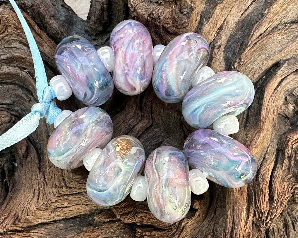 pastel lampwork beads