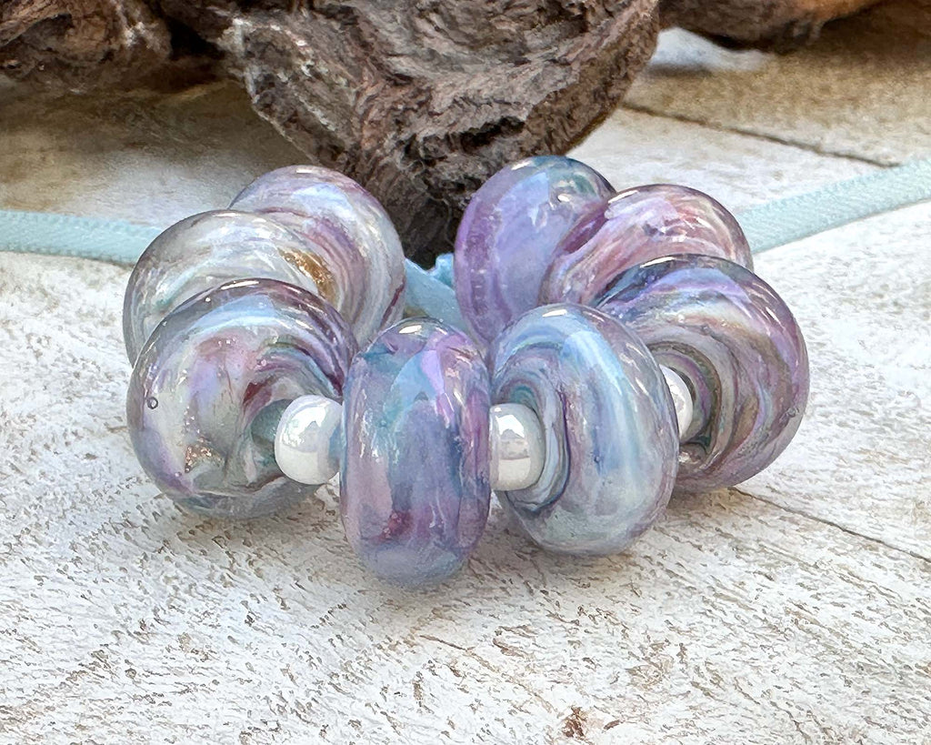 pastel lampwork beads