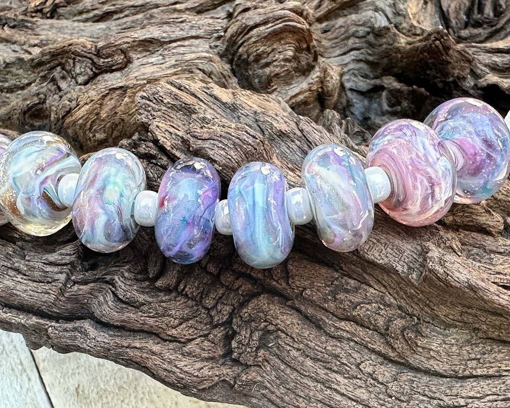 pastel lampwork beads