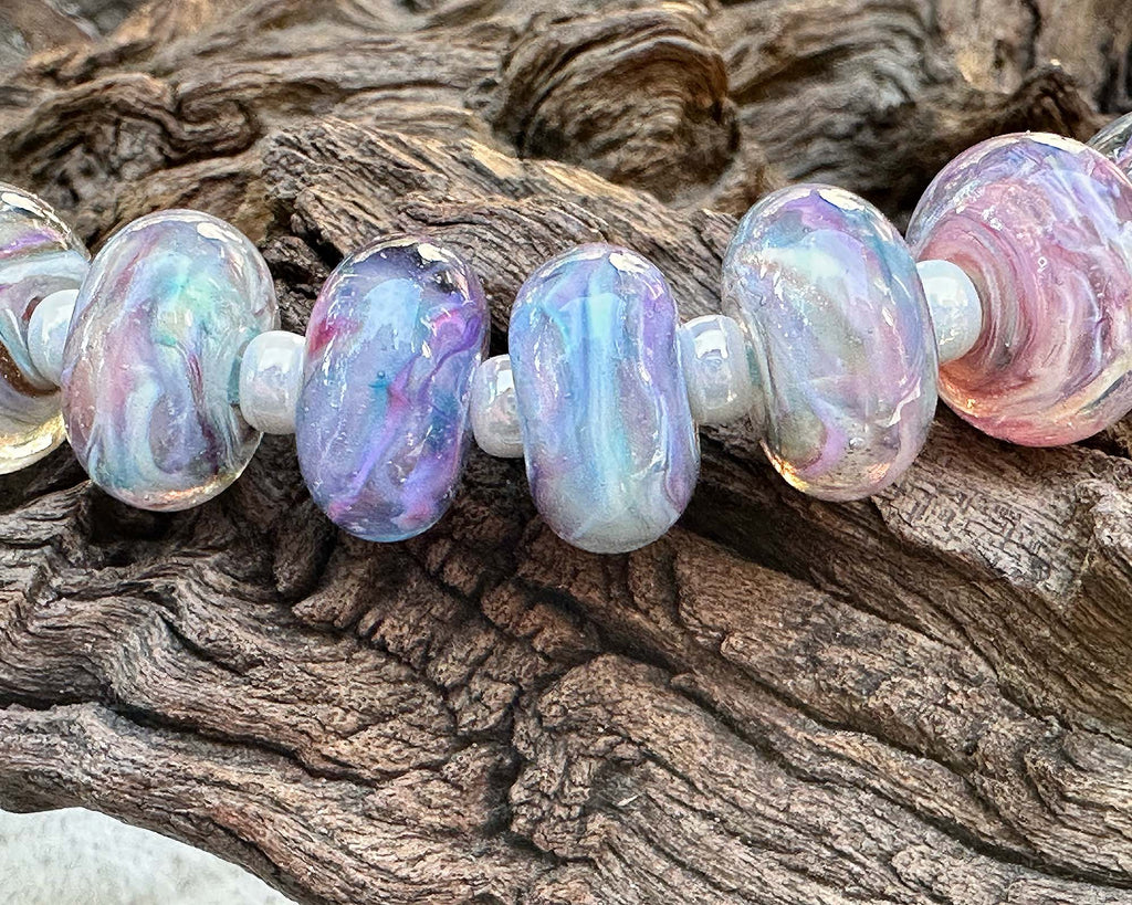 pastel lampwork beads