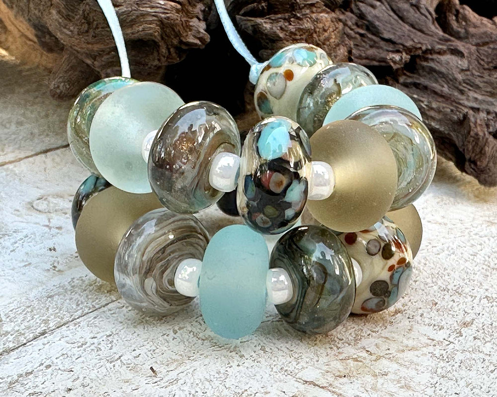 brown lampwork beads