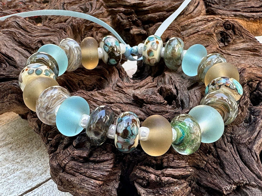 brown lampwork beads