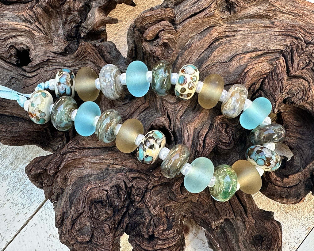 brown lampwork beads