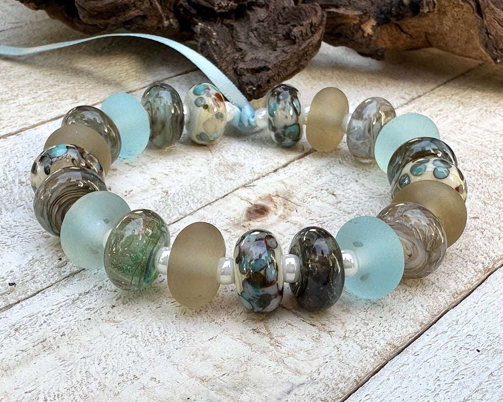 brown lampwork beads