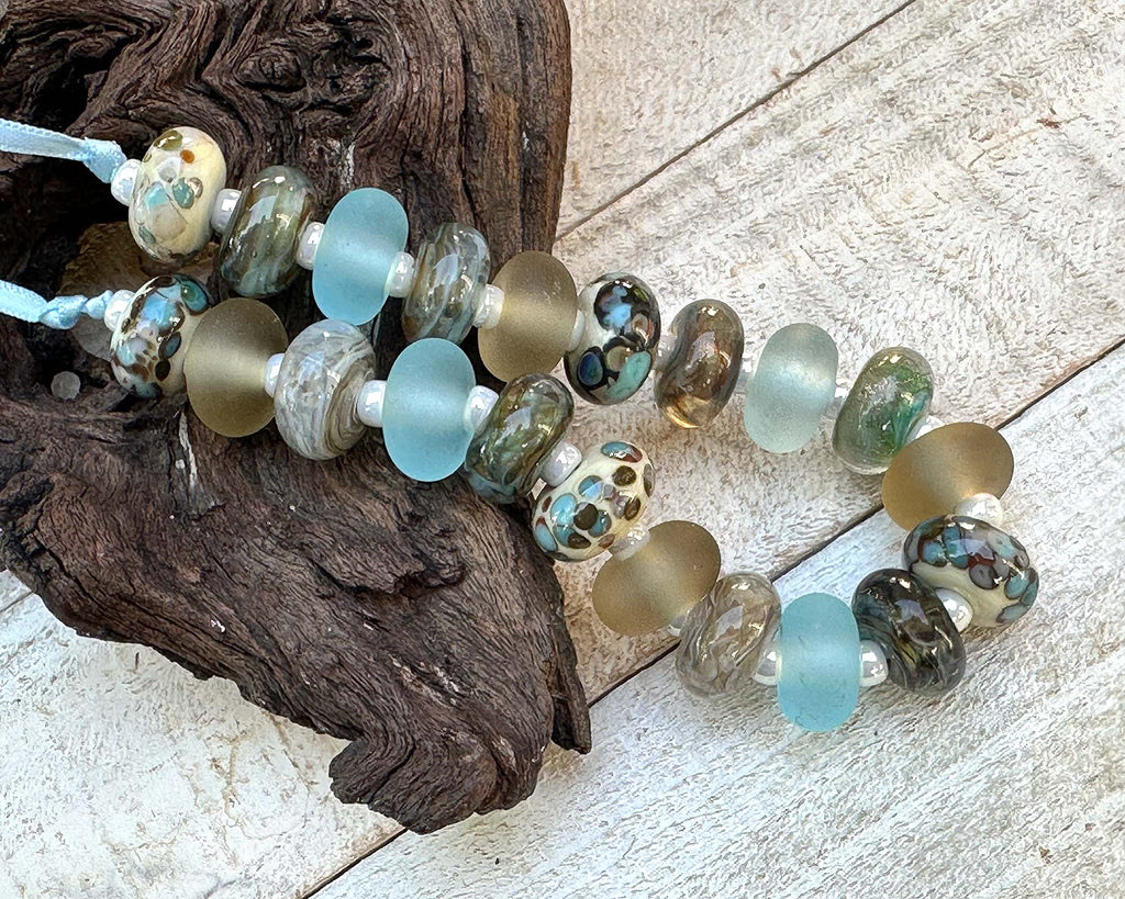 brown lampwork beads