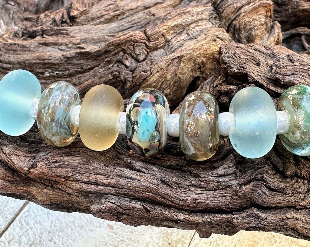 brown lampwork beads