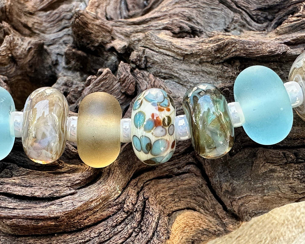 brown lampwork beads