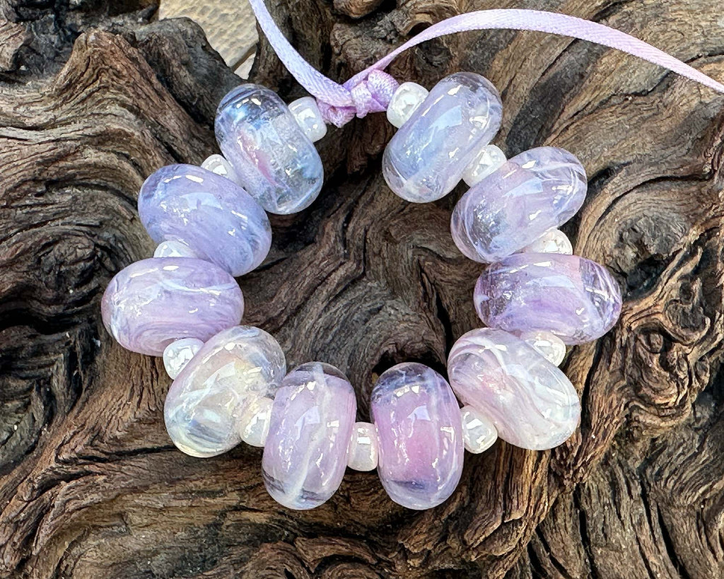 purple lampwork beads