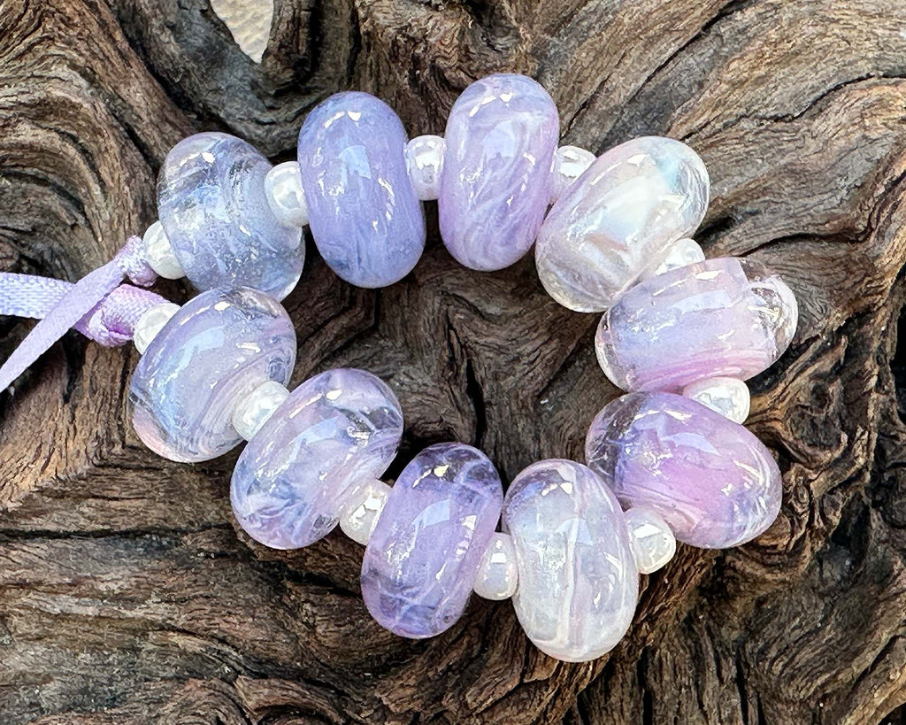 purple lampwork beads
