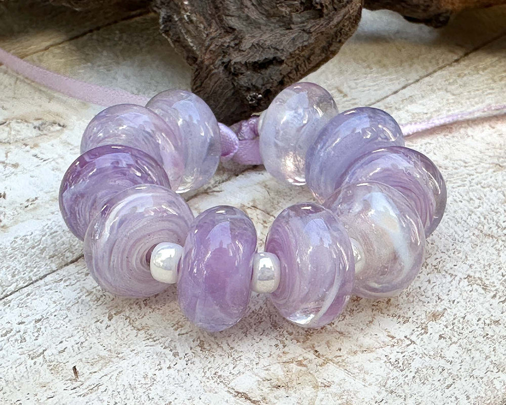 purple lampwork beads