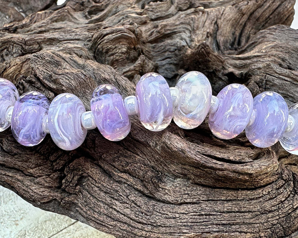purple lampwork beads