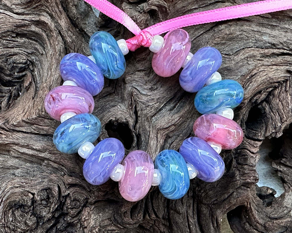 multicolor lampwork beads