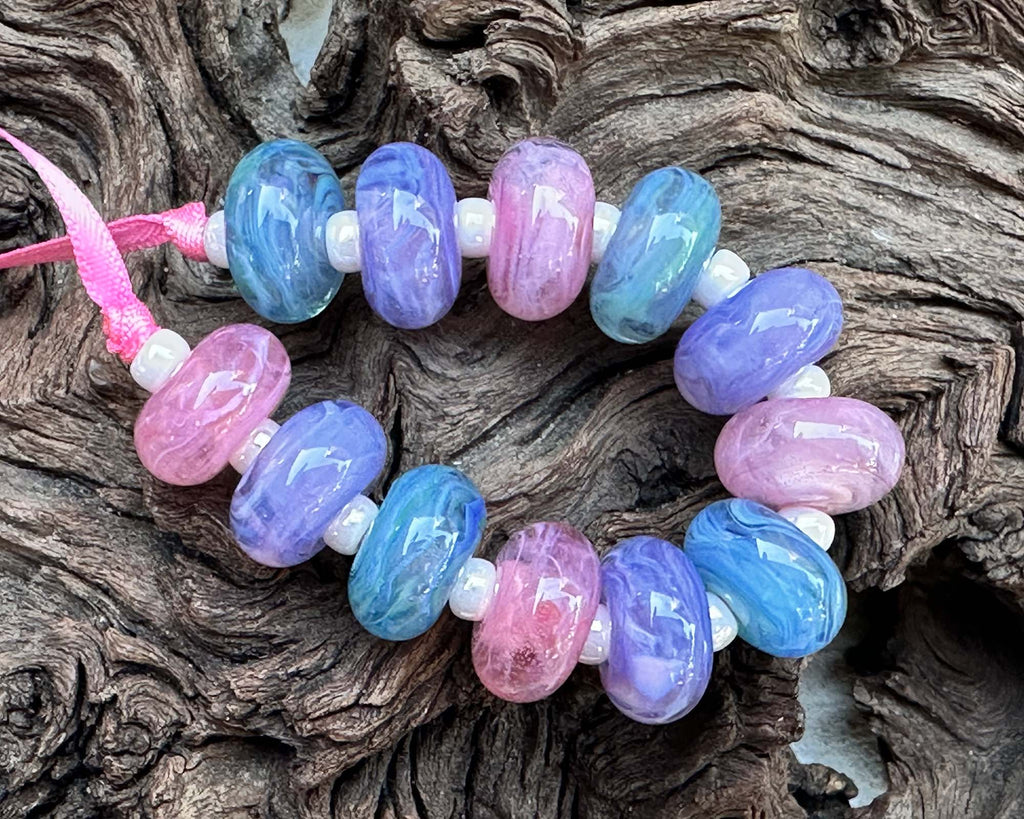 multicolor lampwork beads