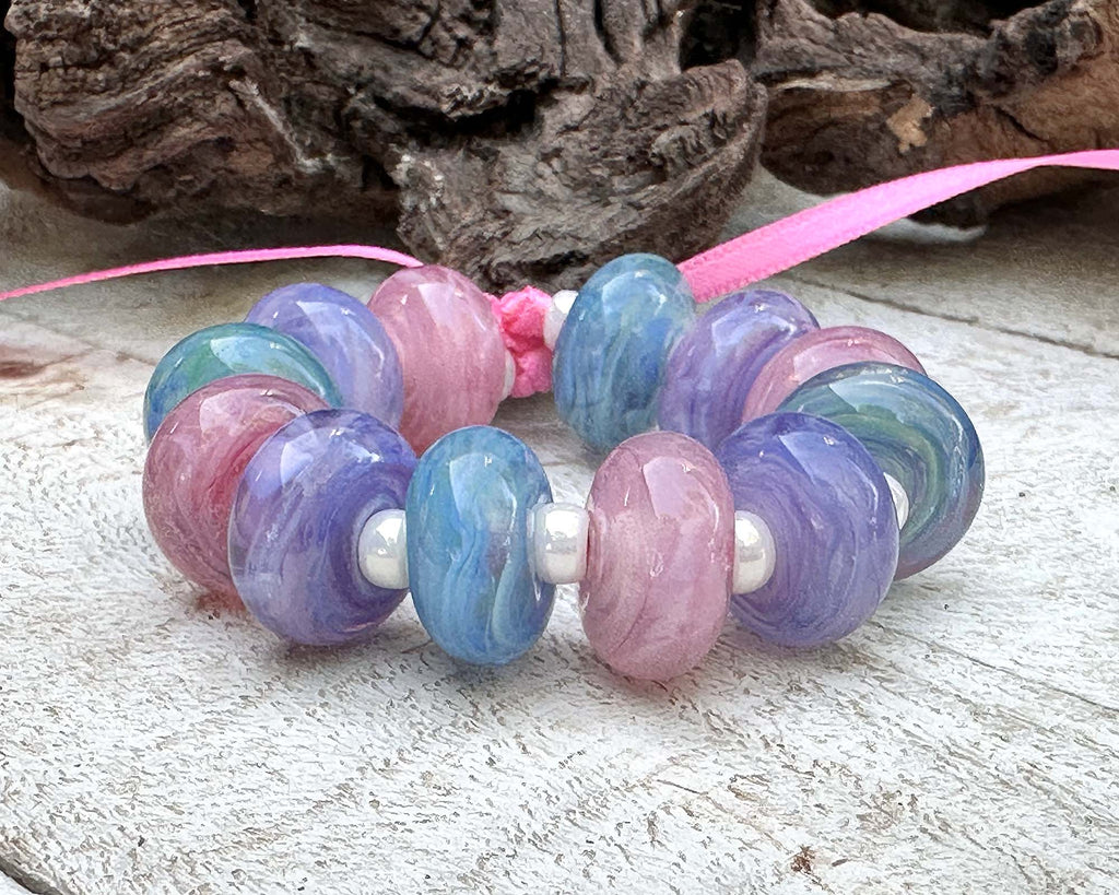 multicolor lampwork beads