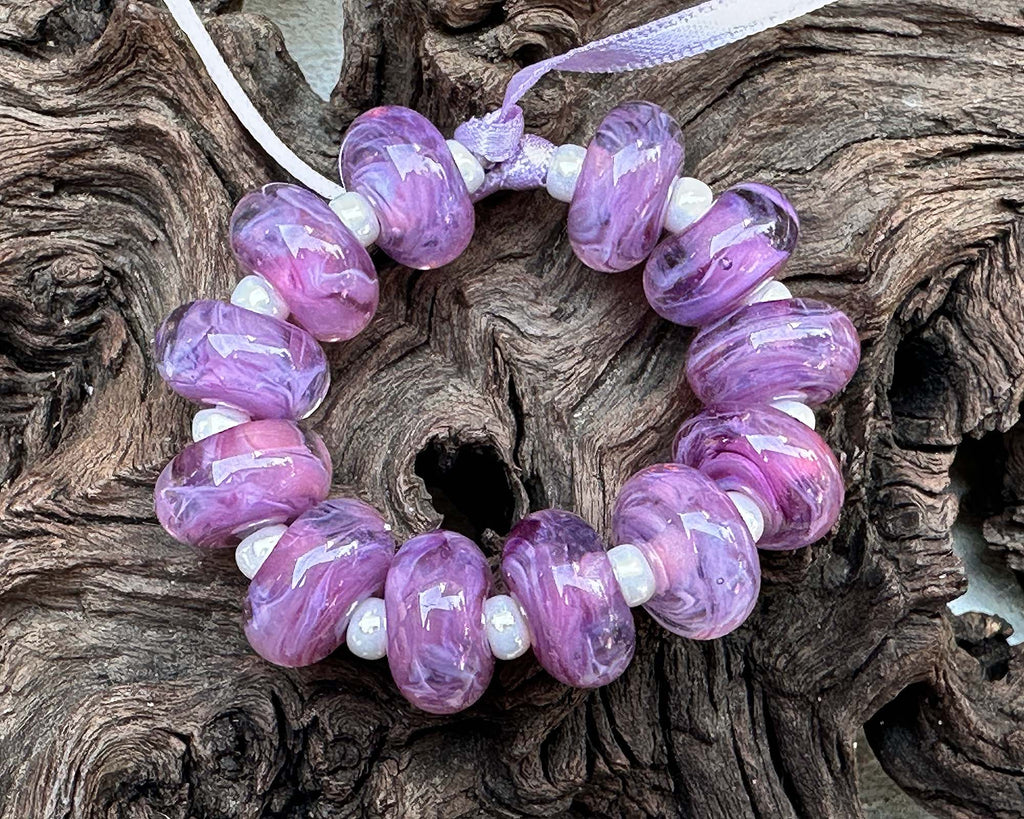 purple lampwork beads