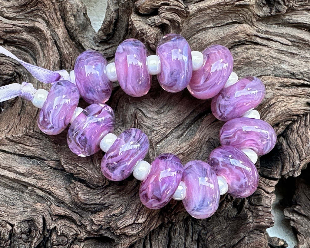 purple lampwork beads