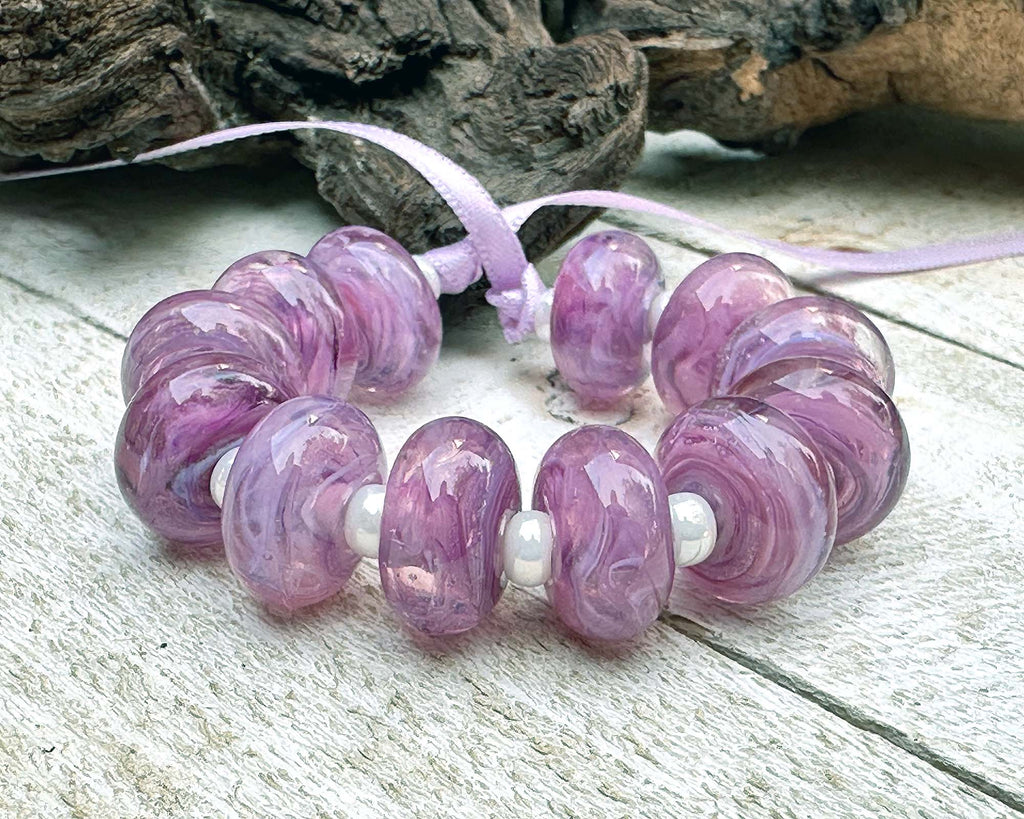 purple lampwork beads