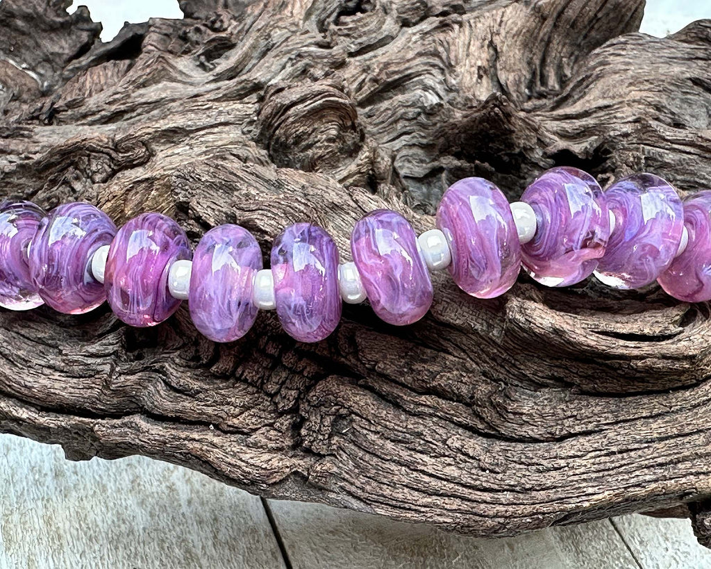 purple lampwork beads
