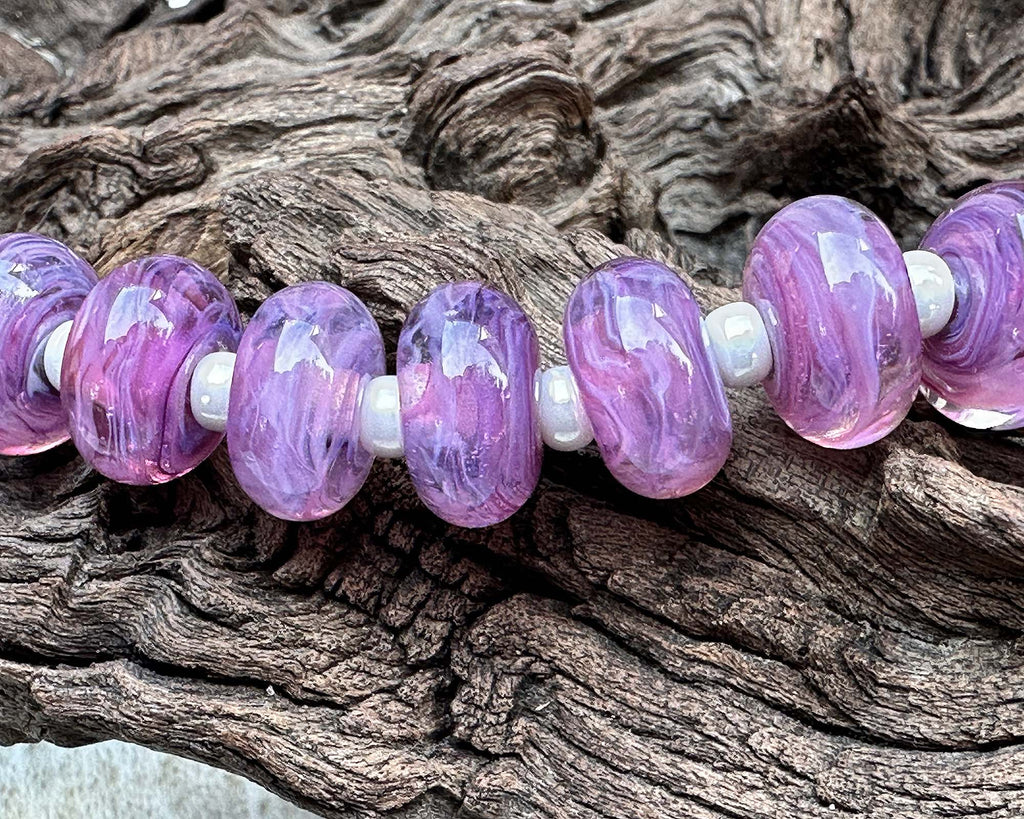 purple lampwork beads