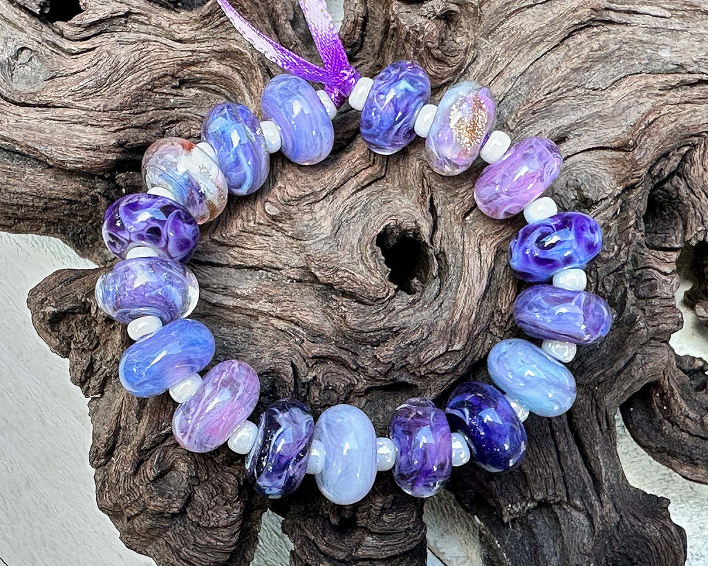 purple lampwork beads