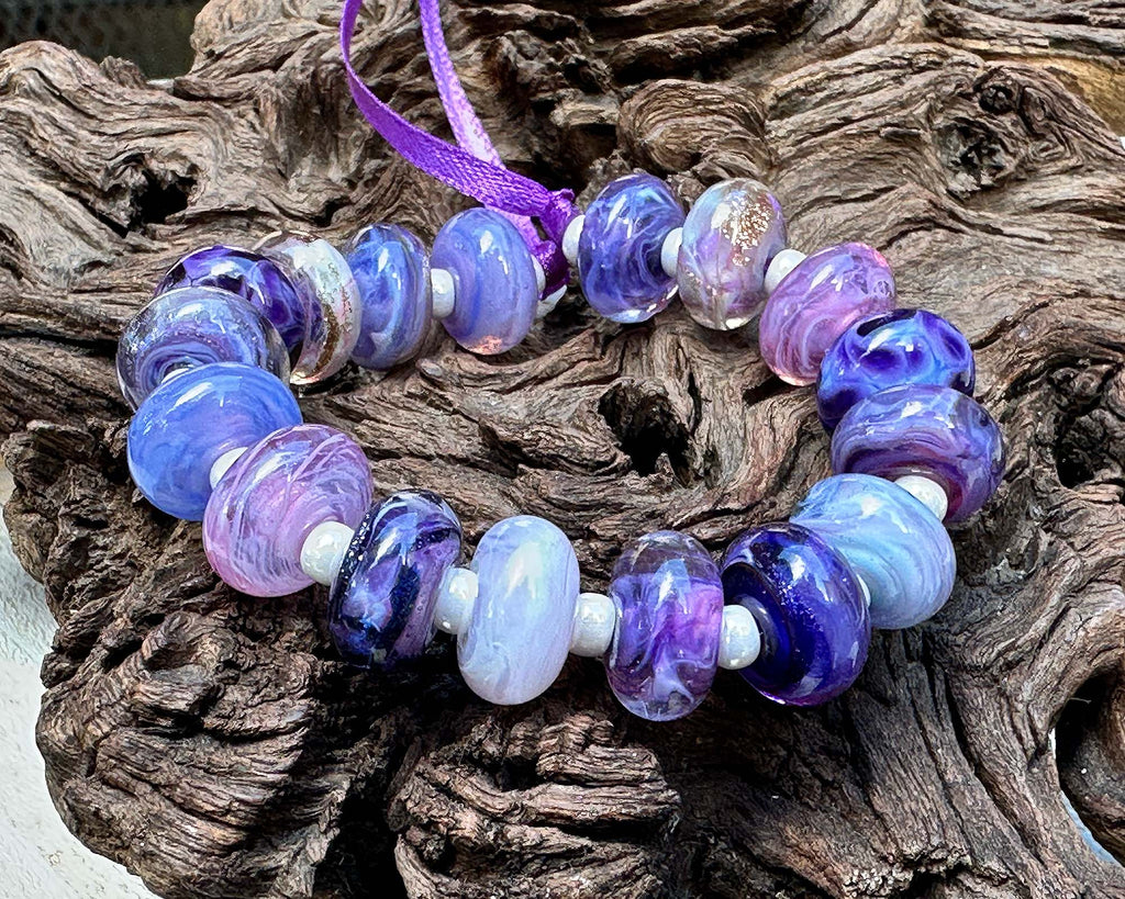 purple lampwork beads