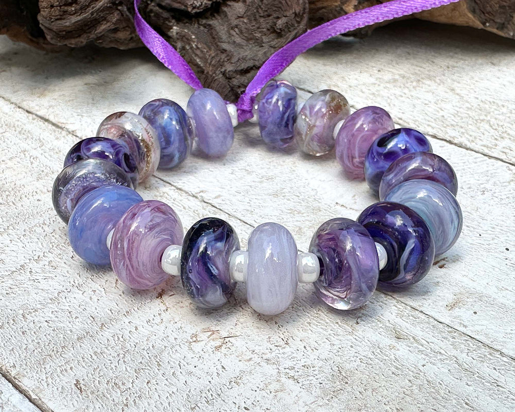 purple lampwork beads