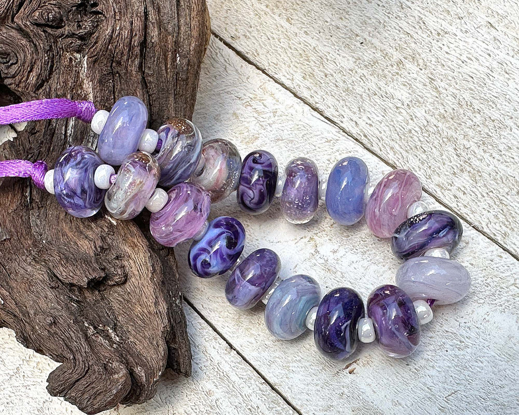 purple lampwork beads