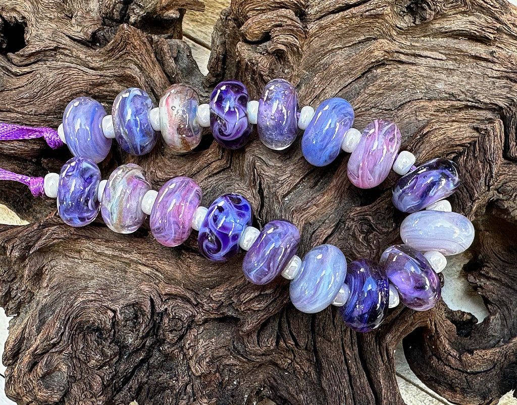 purple lampwork beads