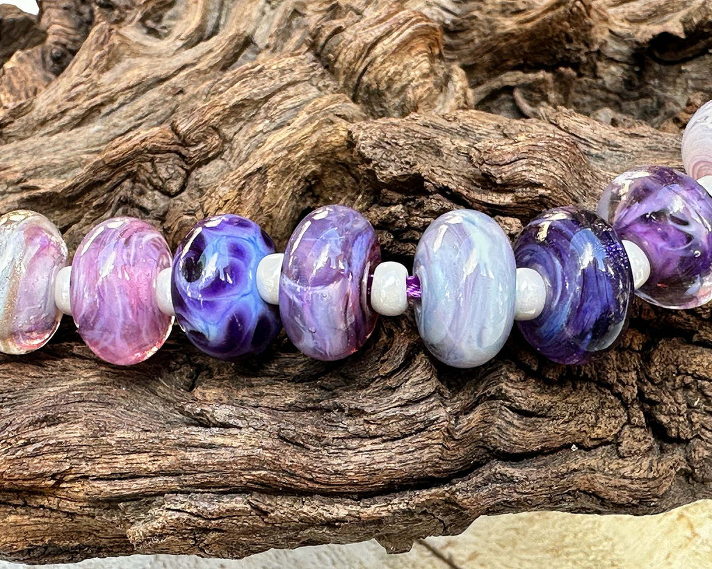 purple lampwork beads