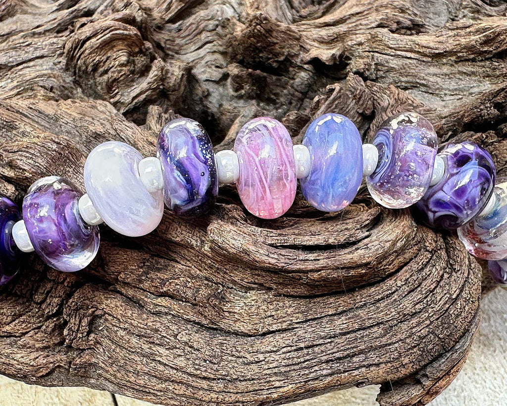 purple lampwork beads