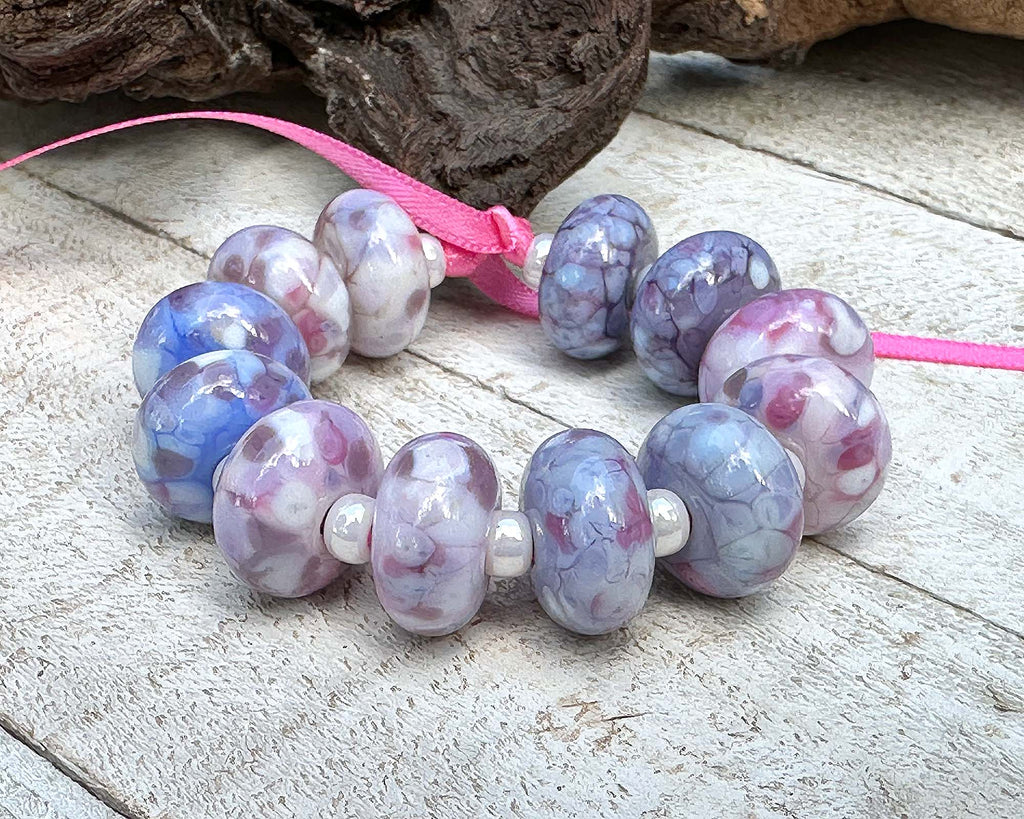 purple lampwork beads