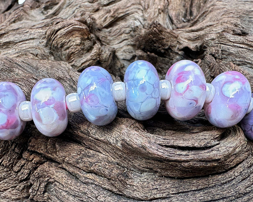 purple lampwork beads