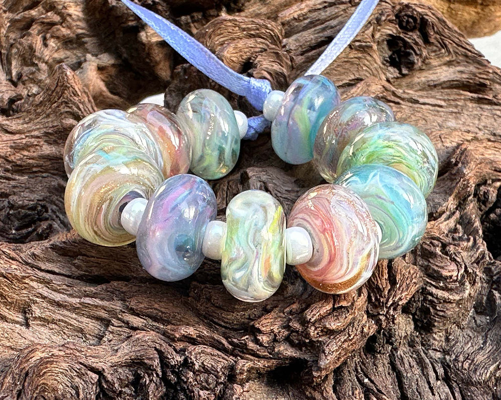 pastel lampwork beads