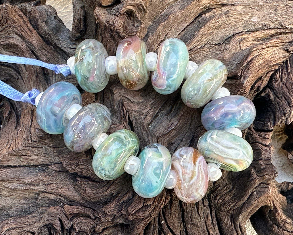 pastel lampwork beads