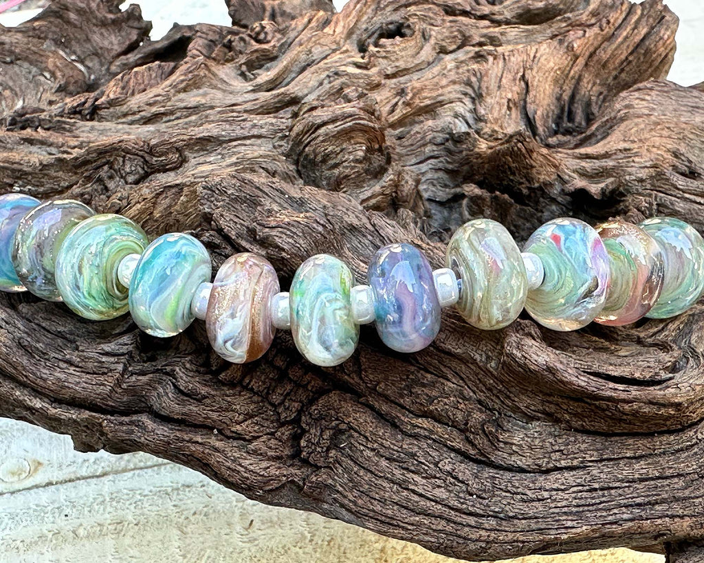 pastel lampwork beads