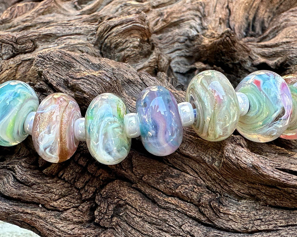 pastel lampwork beads