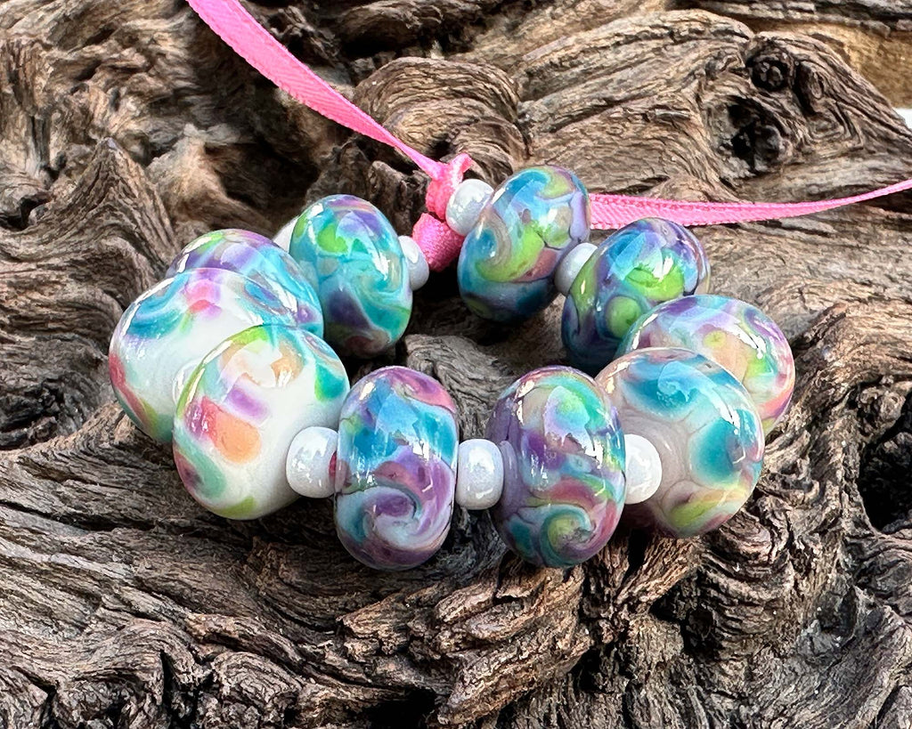 multicolor lampwork beads