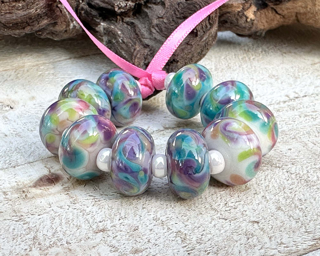 multicolor lampwork beads