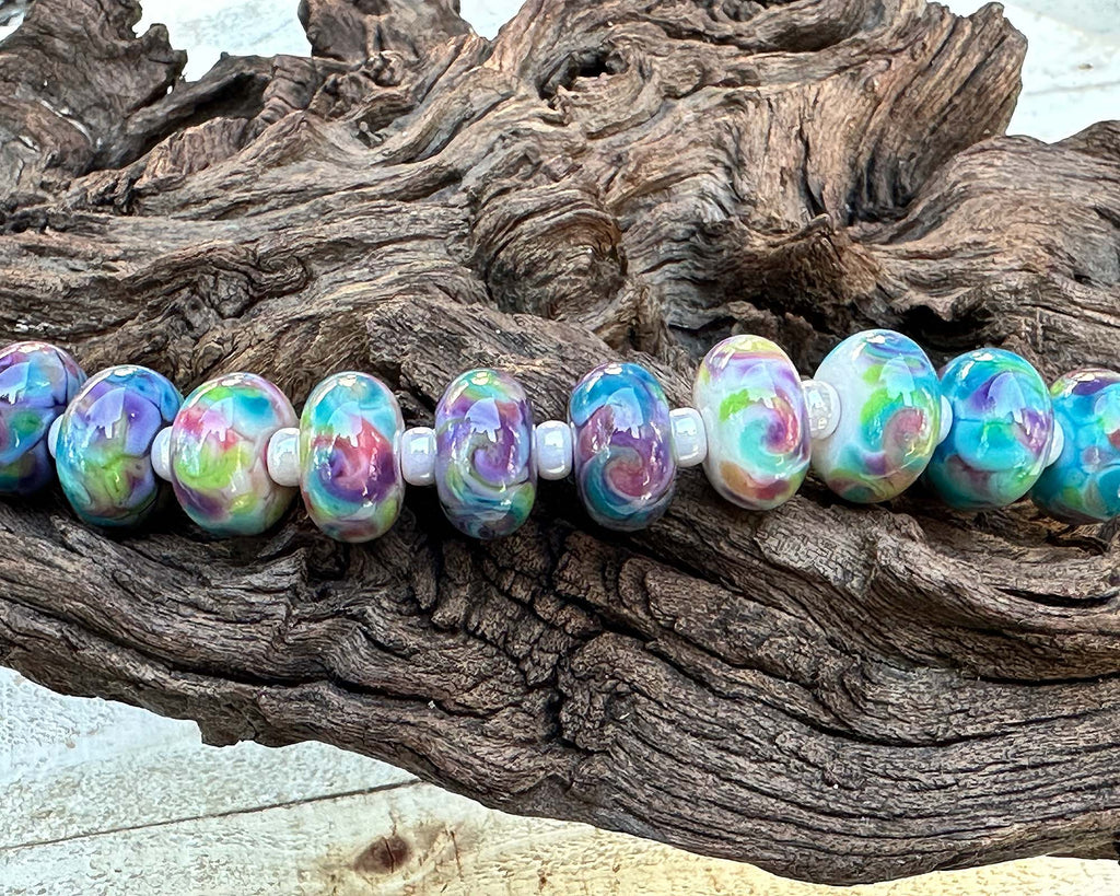 multicolor lampwork beads