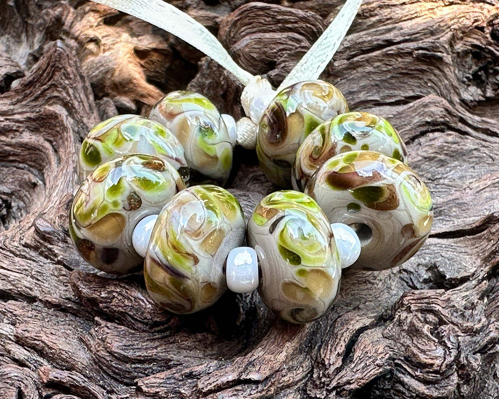 brown lampwork beads