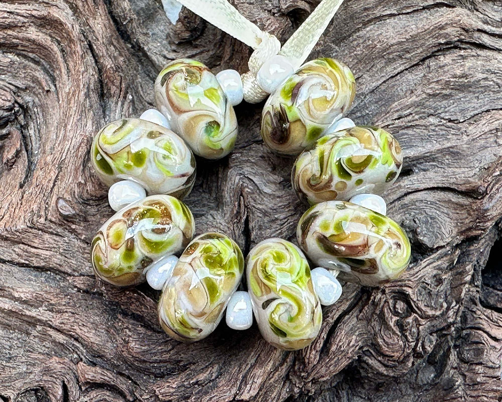 brown lampwork beads