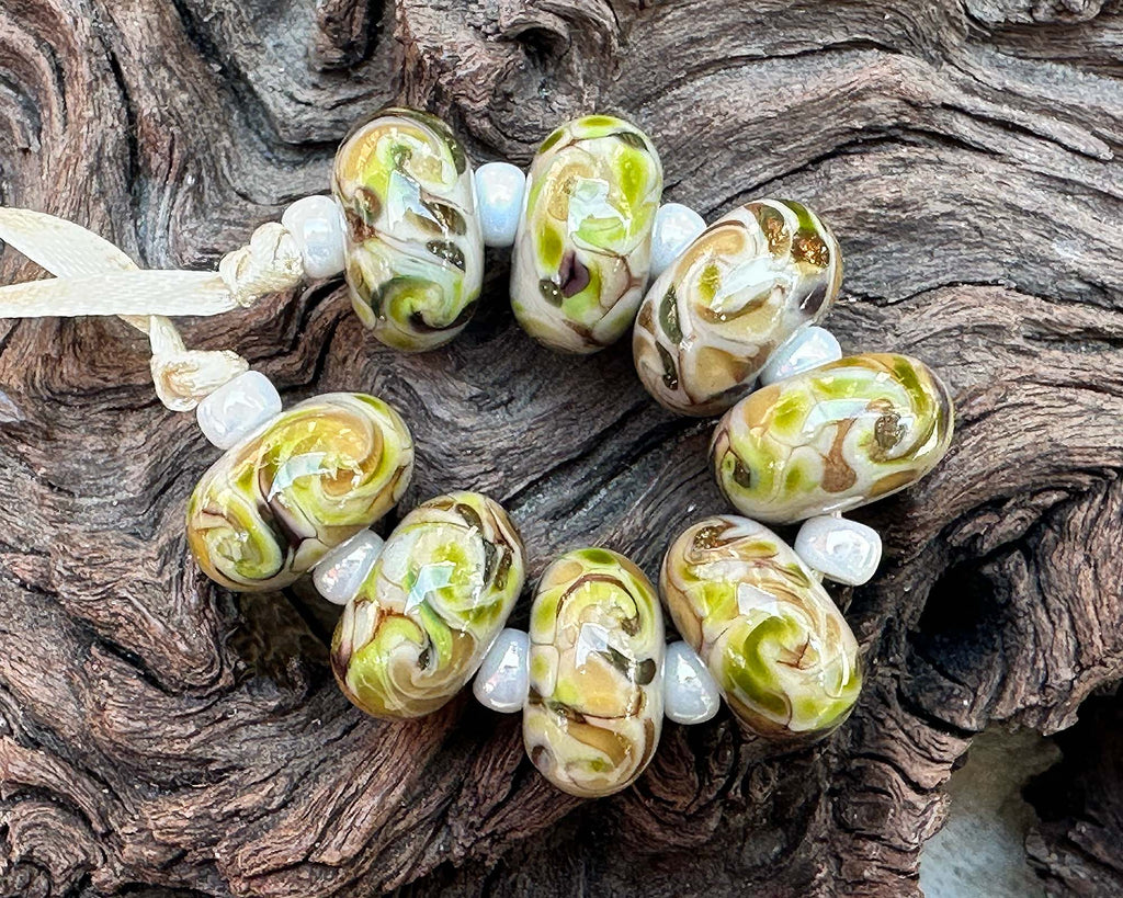 brown lampwork beads