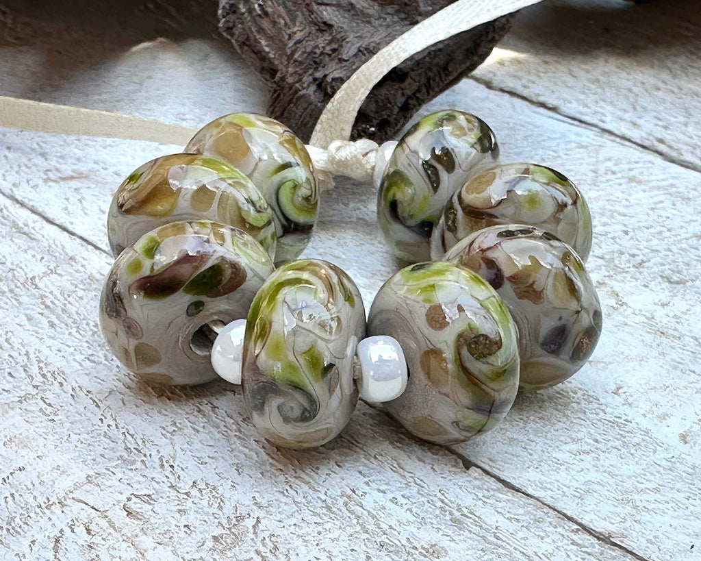 brown lampwork beads