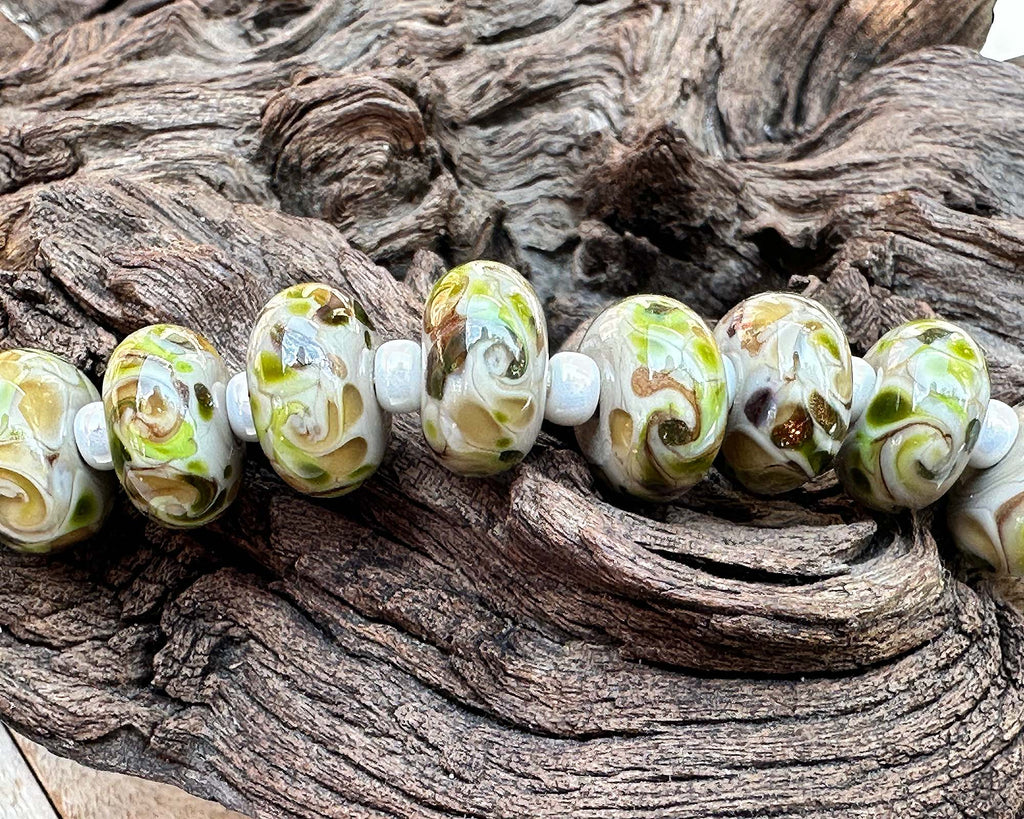 brown lampwork beads