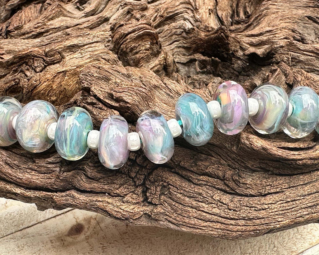 pastel lampwork beads