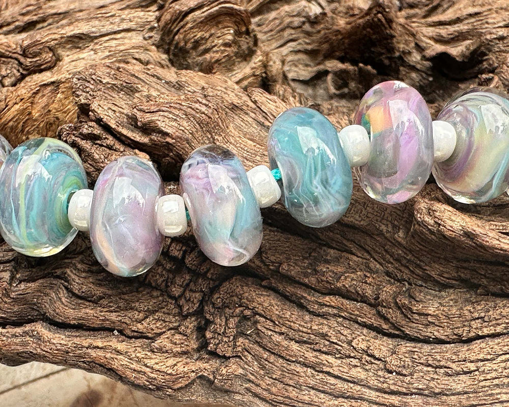 pastel lampwork beads