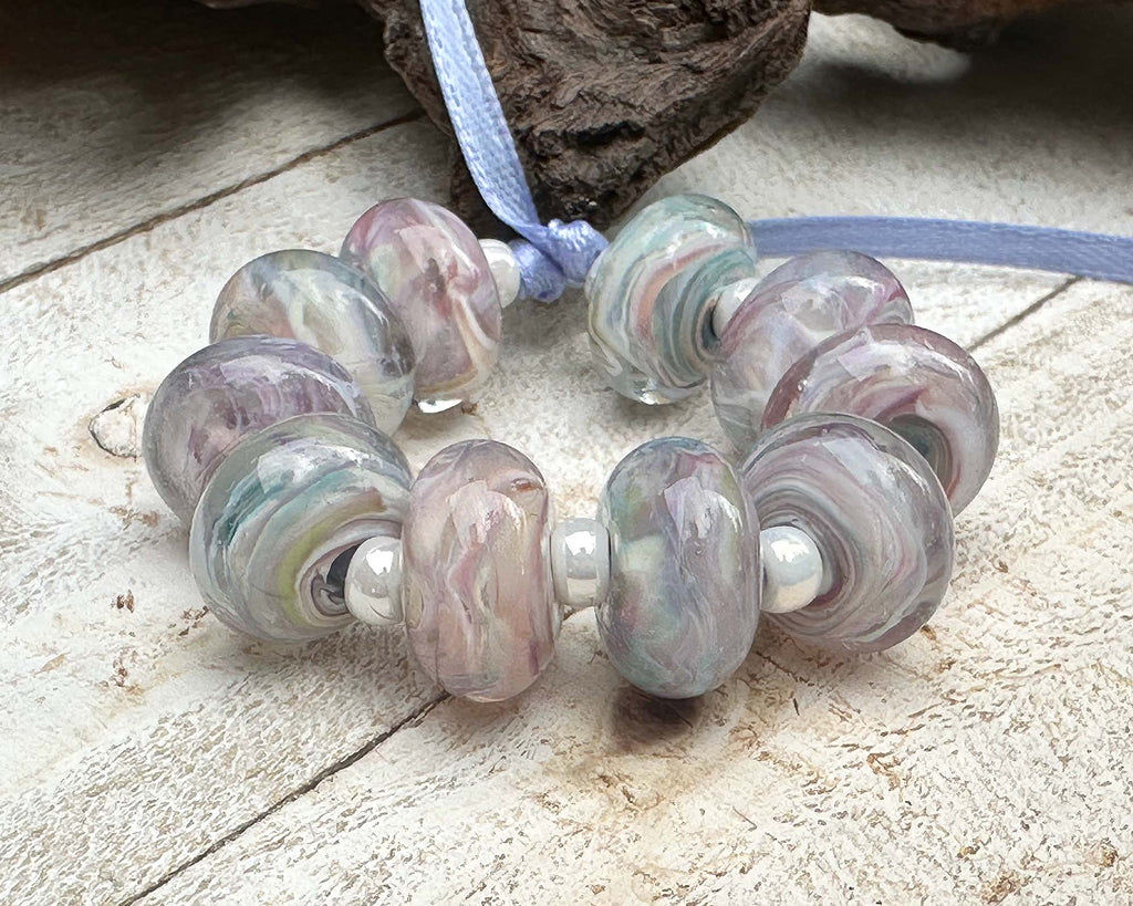 pastel lampwork beads
