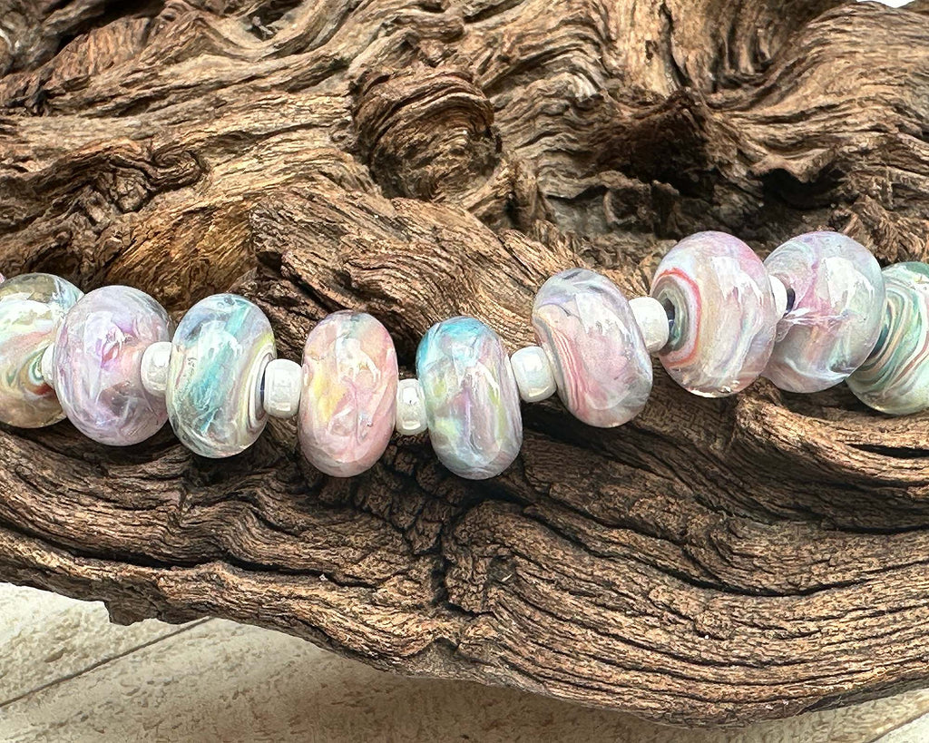 pastel lampwork beads