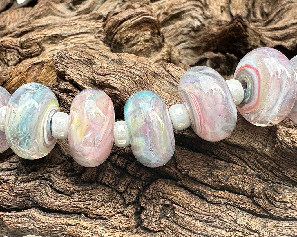 pastel lampwork beads